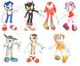 9-Inch Sonic Plush 2009 - Set of 7[Sonic,Shadow,Knucles,Amy,Silver,Gold Sonic, Cream]